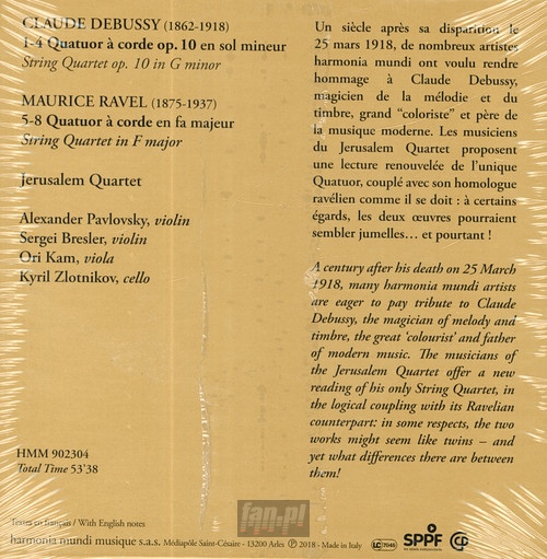 Debussy C.: Quatuor Op. 10 - Jerusalem Quartet